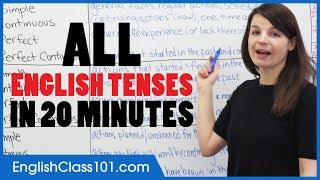 ALL English Tenses in 20 Minutes  Basic English Grammar [upl. by Codel]