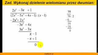 Dzielenie wielomianów  Zadanie  Matfiz24pl [upl. by Lorinda]