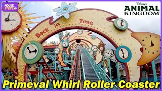 Primeval Whirl Roller Coaster POV Ride in DinoLand USA  Disneys Animal Kingdom Walt Disney World [upl. by Berne]