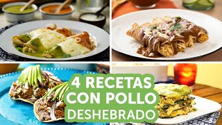 4 recetas con pollo deshebrado  Kiwilimón [upl. by Nies1]