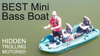 BEST Mini Bass Boat Review CUSTOM Twin Troller X10 Tour [upl. by Shaine312]