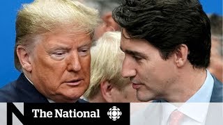 Trump reacts to Trudeau’s candid comments at NATO [upl. by Weinman140]