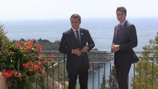 Justin Trudeau meets French President Emmanuel Macron [upl. by Odnanref]