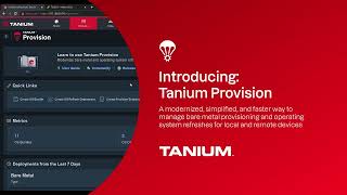 Tanium Demo Introducing Tanium Provision [upl. by Znerol]