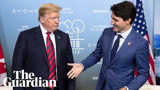 Trump and Trudeau meet at G7 amid trade tensions [upl. by Ragse]