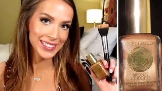 Estée Lauder Bronze Goddess Luminous Liquid Bronzer Review amp DemoTutorial outtakes [upl. by Yanttirb]