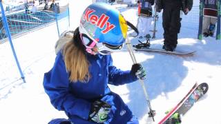 Kelly Sildaru 10 year old skier goes to the European Winter X Games but too young to compete [upl. by Syramad110]