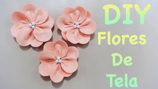 FLORES  COMO HACER FLORES DE TELA FÁCIL  FLOR ELEGANTE  FLOWERS  DIY  YuureYCrafts [upl. by Samled982]