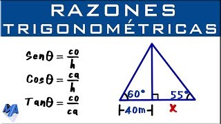 Razones trigonométricas  Aplicación con dos triángulos  Ejemplo 1 [upl. by Gibbs694]