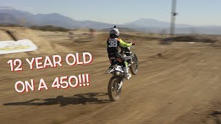 12 YEAR OLD ON A 450 [upl. by Linad559]