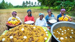 BIRYANI  MUTTON BIRYANI with Eggs  Traditional Biryani Recipe cooking in Village  Village Cooking [upl. by Eatnwahs112]