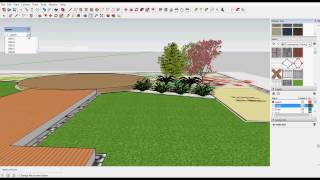 Using the free version of SketchUp to model landscape designs created in gCADPlus [upl. by Clerissa100]