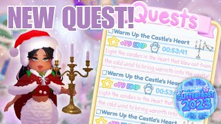 HOW TO DO THE 🕯️ WARM UP THE CASTLES HEART 🕯️ NEW QUEST IN GLITTER FROST UPDATE  ROYALE HIGH [upl. by Chauncey]