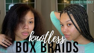 How To Do Knotless Box Braids On Yourself FOR BEGINNERS [upl. by Oirevas]