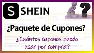 SHEIN 🏷  ¿Qué es el PAQUETE DE CUPONES ¿Cuántos cupones puedo aplicar por pedido [upl. by Ezana]