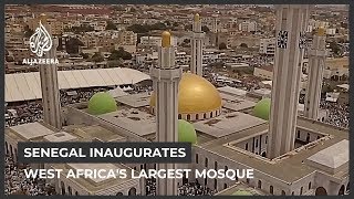 Senegal inaugurates largest mosque in West Africa [upl. by Nerrawed]