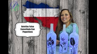 Botellas Esmeriladas con Pegatinas Diy Frosted Bottles with Stickers [upl. by Onailimixam]