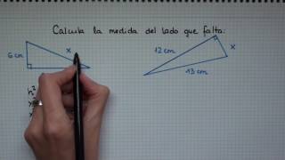 calculamos lados triángulo rectángulo con Pitágoras [upl. by Tivad]