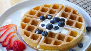 Secret Ingredient for crispy Waffles The Best Waffle recipe ASMR [upl. by Anama]