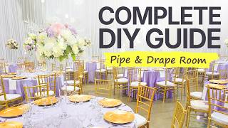 EASY DIY HOW TO PIPE amp DRAPE WEDDING COVER WALLS 💯 [upl. by Notned]