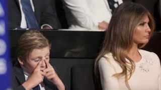 Barron Trump Yawns His Way Through Fathers Speech [upl. by Robbert]