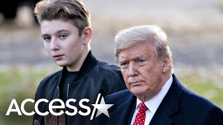 Donald Trump’s Son Barron Missing From Departure Ceremony [upl. by Yreved]