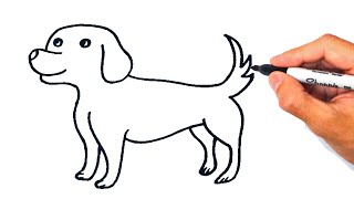 Cómo dibujar un Perro Muy Fácil  Dibujo de Perro [upl. by Ynaffital]