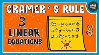 Cramers Rule to Solve a System of 3 Linear Equations  Part 02 [upl. by Aihsoem23]