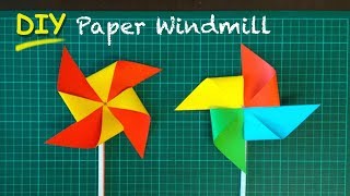 DIY How to Make Paper Windmill pinwheel without pin [upl. by Eleda]