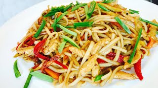 Лапша удон с курицей и овощами в соусе терияки Рецепт от Готовим дома Udon noodles with chicken [upl. by Lienahs183]