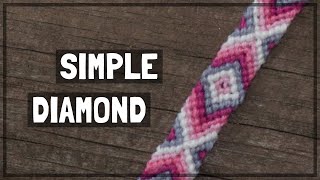 Simple Diamond Friendship Bracelet Tutorial CC [upl. by Woodman]