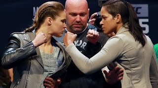 UFC 207 Ronda Rousey vs Amanda Nunes Staredown [upl. by Airdnat]