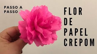 Flor de papel crepom FÁCIL [upl. by Vic]