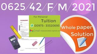 062542FM21whole paper Solution IGCSE Physics paper 42FebMarch 2021 Paper4 Theory [upl. by Teiv869]