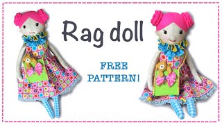 Patchwork Ragdoll  FREE PATTERN  Full Tutorial with Lisa Pay [upl. by Herta]