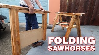 Folding Sawhorses  STEP BY STEP with limited tools [upl. by Niwle]