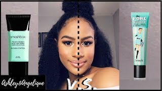 WHICH IS THE BETTER PRIMER  SMASHBOX PHOTO FINISH vs BENEFIT POREFESSIONAL [upl. by Wylie]