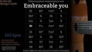 Embraceable You 160 bpm  Gypsy jazz Backing track  Jazz manouche [upl. by Schober411]