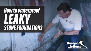 How to Waterproof Leaky Stone Foundations [upl. by Ellatsirhc]