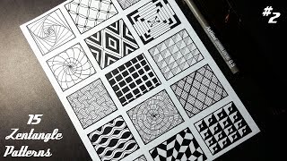 15 Zentangle Patterns  Part 2  Tutorial [upl. by Welford9]