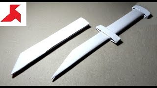 DIY  How to make DAGGER with a scabbard from A4 paper [upl. by Sammer249]