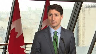 Prime Minister Trudeau speaks to media at the Canadian Embassy in France [upl. by Lotsirk]