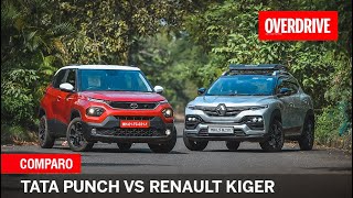 Tata Punch vs Renault Kiger  Comparo  OVERDRIVE [upl. by Nhguaval]