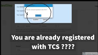 TCSregistrationerror  TCSNextStepregistrationerror [upl. by Silvan]