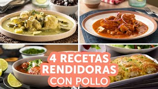 4 recetas rendidoras con pollo  Kiwilimón [upl. by Attenrad]