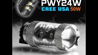 AMPOULE PWY24W LED 50W CREE CLIGNOTANT TURN SIGNAL ORANGE AMBER CANBUS BMW AUDI FORD [upl. by Leifeste]