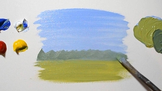 How to Paint a Simple Landscape  For Beginners [upl. by Stoecker405]