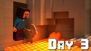 LEGO Minecraft Survival Day 3 Stop Motion Animation [upl. by Nyledaj]