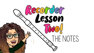 Recorder Lesson Two The Notes [upl. by Lynett]