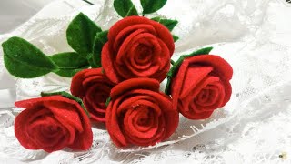 Como hacer flores de tela Rosas Super faciles y rapidas  DIY Manualidades 89 [upl. by Welcy]